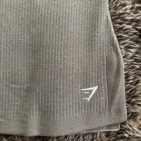 Gymshark PAUSE KNITWEAR LONG SLEEVE TOP Grey Brown Green GS Medium - Picture 9 of 13